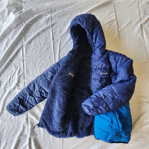 Kids Blue Hooded Jacket - Picture 1 of 4